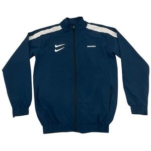 Navy Blue Nike Swoosh Zip Up Sweater (M)